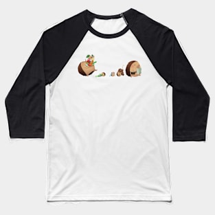 Hedgehog Family Parade Baseball T-Shirt